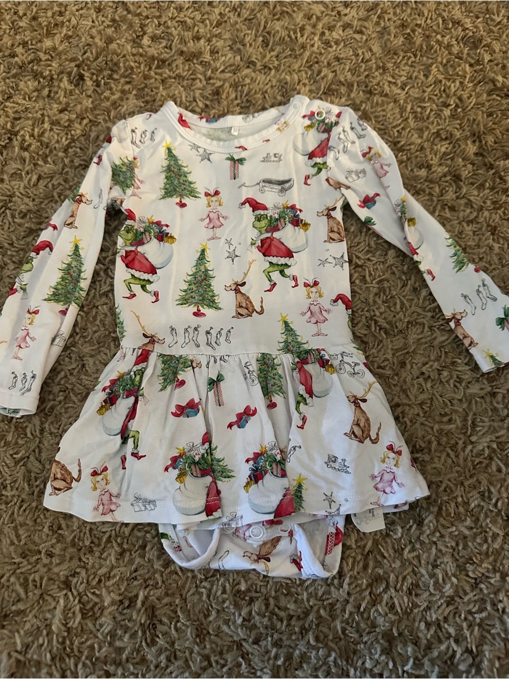 Posh peanut Grinch twirl bodysuit dress- NWOT